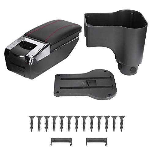 Ylwxzenith Perodua Myvi 2018 2020 Custom Arm Rest Box, abnehmbare Armlehnen, Multifunktionaler Lagerung, PU -Leder, praktisches Design mit verstecktem Tassenhalter (B) von Ylwxzenith
