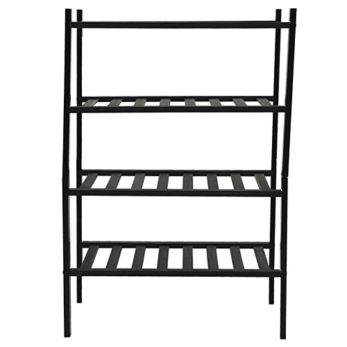 Ylwxzenith Shoe Rack, Stackable Shoe Shelf for Closet Entryway, Multi Function Storage with Genuine Look, 10 Minute Assembly, Durably and (Black Four Layers) von Ylwxzenith