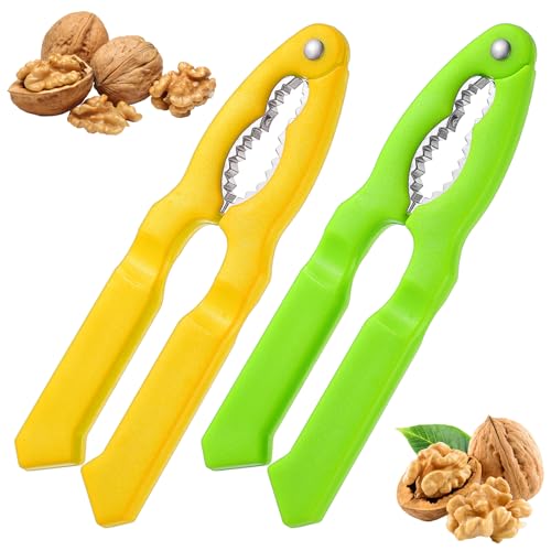 2 Stück Nussknacker Walnüsse,Ymapinc Walnussknacker mit Rutschfestem Griff Nussknacker Haselnüsse Multifunktionaler Nußknacker für Alle Arten Von Nüssen Krabbencracker von Ymapinc