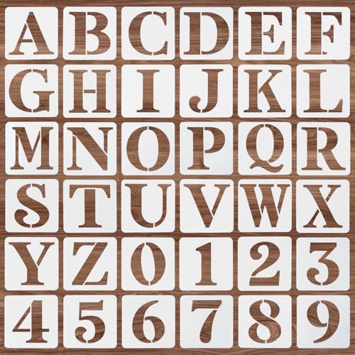 36 Stück Buchstaben Schablone,Ymapinc 10cm Wiederverwendbare Schablone Buchstaben Waschbar Schablonen Buchstabe Kunststoff Zahlenschablonen Alphabetschablone für DIY Holzschilder Malerei 36 Stück Buchstaben Schablone,Ymapinc 10cm Wiederverwendbare Schablone Buchstaben Waschbar Schablonen Buchstabe Kunststoff Zahlenschablonen Alphabetschablone für DIY Holzschilder Malerei von Ymapinc