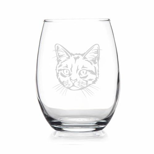 Manx Face – Manx-Weinglas – Weinglas ohne Stiel – niedliche Manx-Geschenke für Katzenliebhaber mit Manx – Katzen-Weinglas – Manx-Geschenk – Katzengeschenk von YmeerGifts
