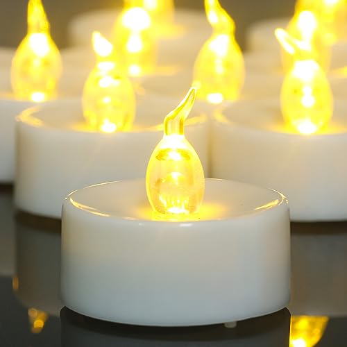 Ymenow LED Teelichter mit Timer, 12 Stück Flackernde Batteriebetriebene Teelicht Elektrische Kerzen für Hochzeit Weihnachten Dekorationen - Timerfunktion, Warmweiß von Ymenow