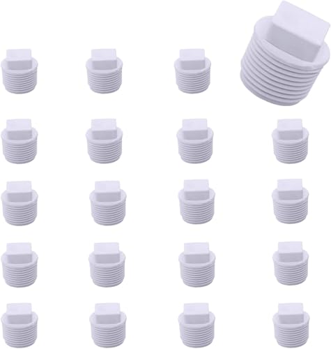 10 Stück weiße 1/2 Zoll PVC-Rohr-Außengewinde-Stopfen, PVC-Außengewinde-Endkappe, PVC-Außengewinde, Steckeradapter, Gewinde, Wasserrohr-Verschluss für Sanitär-Wasserleitungsarmaturen 10 Stück weiße 1/2 Zoll PVC-Rohr-Außengewinde-Stopfen, PVC-Außengewinde-Endkappe, PVC-Außengewinde, Steckeradapter, Gewinde, Wasserrohr-Verschluss für Sanitär-Wasserleitungsarmaturen von Ymhapp