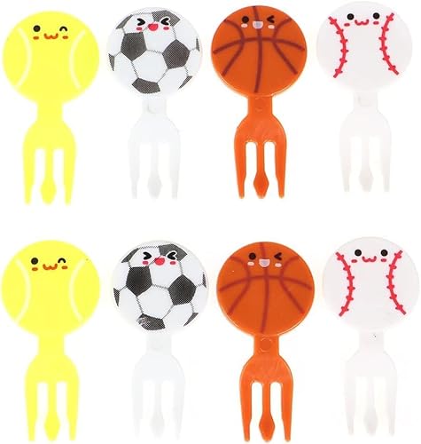 Mini-Football-Sport-Fruchtgabel, Mini-Cartoon-Essenspieße für Kinder, Snacks, Obstgabel, lustige Bento-Picker, Mini-Cartoon-Zahnstocher, Tierfutterspieße für Kinder, Cocktail-Picker, 8 Stück Mini-Football-Sport-Fruchtgabel, Mini-Cartoon-Essenspieße für Kinder, Snacks, Obstgabel, lustige Bento-Picker, Mini-Cartoon-Zahnstocher, Tierfutterspieße für Kinder, Cocktail-Picker, 8 Stück von Ymhapp
