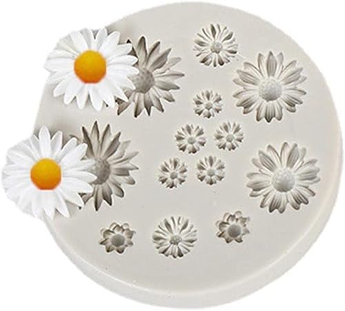 Süße Blumen-Silikonformen, Gänseblümchen-Form, Fondant, Süßigkeiten, Mini-Blumen-Schokoladenformen für Kuchendekoration, Cupcake-Topper, Fudge, Polymerton von Ymhapp