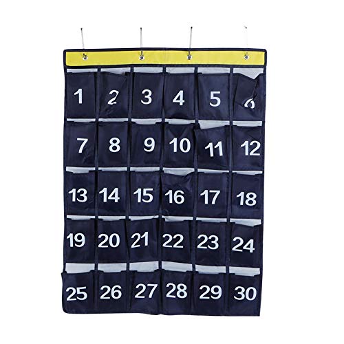 30 Nummerierte Taschen, Taschen Klassenzimmer Tasche Diagramm Aufhöngen Pocket Organizer für Handys Und Taschenrechner für Und Wand Aufbewahrungstasche von Ymiko