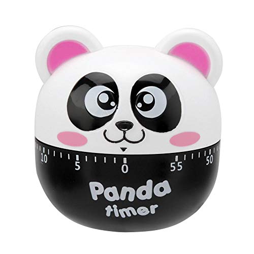 Cartoon Panda Shape Küchentimer, mechanischer Küchenwecker, manuelle Tierformzähler zum Kochen Timing Tool(Pink) von Haofy