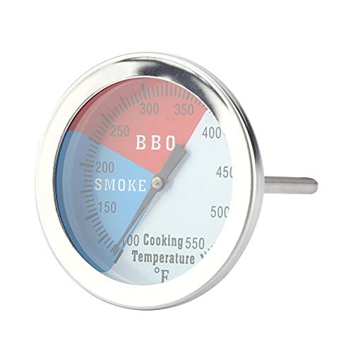 Grillthermometer Edelstahl, BBQ Thermometer, Zifferblatt Grill Temperaturanzeige, Holzkohle-Gasgrill-Wärmeanzeige zum Grillen, Fahrenheit-Anzeige von Haofy