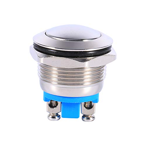 Für Taster Hupe 12V - Schalter Taster 12V Schraub Wasser Hupe - 19Mm 12V Auto Motor Start,Wasserdicht Auto Motor Universal Start Druckschalter Zündung Starter Metall Rundkopfrückstellschalter von Ymiko