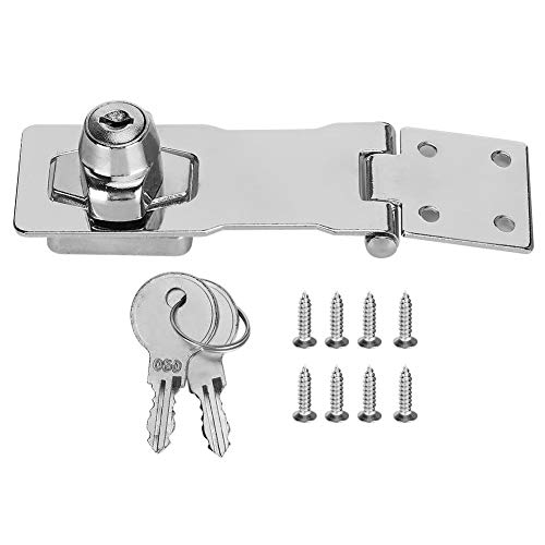 Passed Hasp Lock, Zinklegierungsverschluss Keyed Hasp Latch Lock, Diebstahlsicherung Sicherheitsschrank Schubladen Türschloss Hasp Hardware Armaturen Haushaltswerkzeug 4,16 * 1,6 Zoll von Ymiko