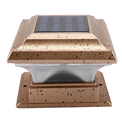 Solar Post Cap Lights, Sicherheitslampe IP44 Wasserdichte Garten Post Deck Light Außenleuchte für Zaun Deck oder Patio(Weiß) von Ymiko