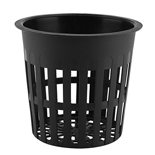 Ymiko 10 Stück Hydrokultur Topf Schwarz, Pflanzkorb Outdoor Kunststoff, Net Hydroponics Pot, Pflanzer Kunststoff, Korbtopf Pflanze für Hydroponik, Aeroponik, Orchideen (Schwarz) von Ymiko