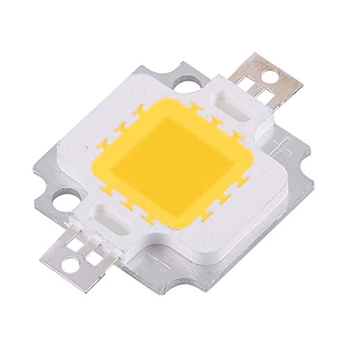 Ymiko 10-teiliger 10-W-LED-Chip (3000~3500 K/6000 K-6500 K/400-450 mA/DC 9-12 V/10 Watt) SMD-COB-Leuchte für den Austausch der Lampenflut-Glühbirne(Warmweiß) von Haofy