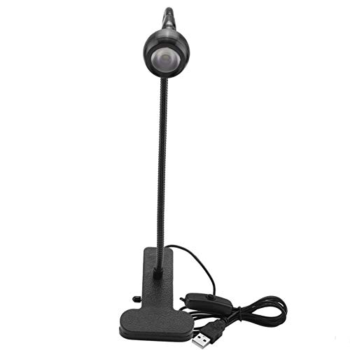 Ymiko Clip On Schreibtischlampe Einstellbare LED-Tischlampe Mini-Nachtlampenklemme Leselampe USB-Aufladung flexibel für Bed Office Desk Table 3W schwarz(Schwarz) von Ymiko