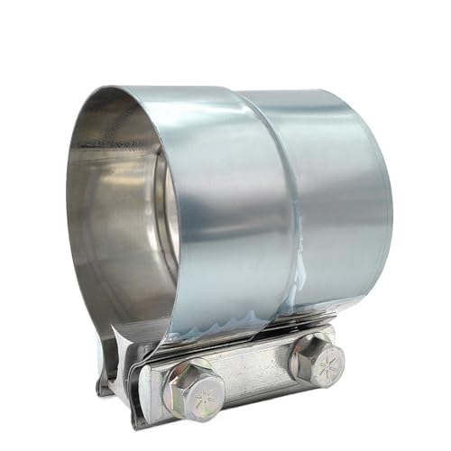 Auspuffschelle, Auspuff Schelle 2 Stücke 2 "2,5" 3 "4" 4,5 "Überlappverbindungsklemme Autoauspuffklemmen Schalldämpferschelle Band Auspuffkoppler Edelstahl Auspuffrohrklemme(3inch) von Ymnilian