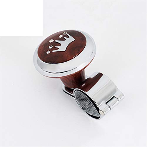 Lenkradknauf, Lenkknauf Auto Lenkrad Spinner Griff Knob Booster Kugelmetalllager LKW-Handgriff for Lenkrad(Mahogany) von Ymnilian