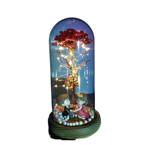 Ymnilian Ewige Rose Im Glas, Ewige Rose Im Glas Mit Gravur Blume Ewige Rose In Weihnachten Künstliche Blumen for Dekor Hochzeitsgeschenke Muttertag(015) von Ymnilian