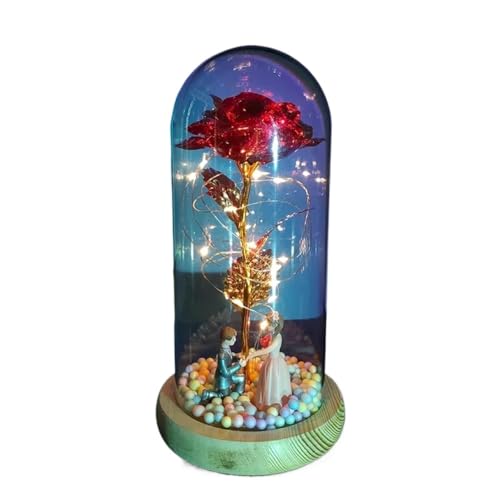 Ymnilian Ewige Rose Im Glas, Ewige Rose Im Glas Mit Gravur Blume Ewige Rose In Weihnachten Künstliche Blumen for Dekor Hochzeitsgeschenke Muttertag(022) von Ymnilian