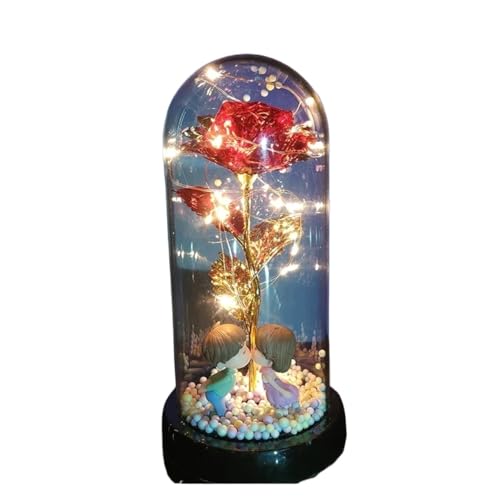 Ymnilian Ewige Rose Im Glas, Ewige Rose Im Glas Mit Gravur Blume Ewige Rose In Weihnachten Künstliche Blumen for Dekor Hochzeitsgeschenke Muttertag(025) von Ymnilian
