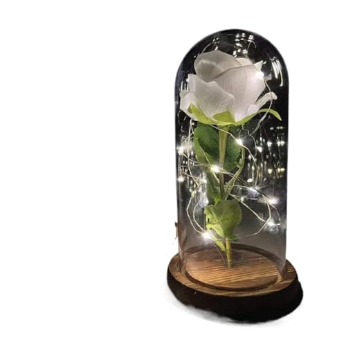 Ymnilian Ewige Rose Im Glas, Ewige Rose Im Glas Mit Gravur Künstliche ewige Rose, Eternelle-Blume in Einer Glaskuppel, for Muttertag, Geburtstag, Valentinstag(002) von Ymnilian