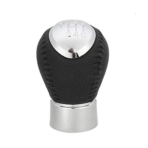 Ymnilian Schaltknauf, Schaltknäufe 5 6 Drehzahl MT Schaltknauf for Mazda 3 BK 5 CR 6 GG/GY MPV PREMACY CP 323 / 323F BJ 626 GF/GW XEDOS 6 RX-8 gearshifter Stock-Feder(Black Stitch 6 Speed) von Ymnilian