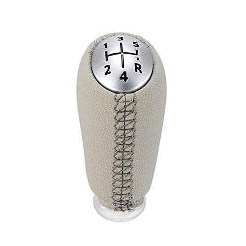 Ymnilian Schaltknauf, Schaltknäufe 5Speed ​​Leder MT Schaltknauf for Renault Megane II MK2 Scenic 2 Clio 3 III MK3 gearshifter-Feder-Kopf-Ball Schwarz Grau Beige(Beige Matte) von Ymnilian
