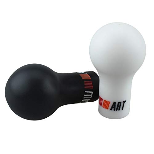 Ymnilian Schaltknauf, Schaltknäufe Universeller 5/6 Geschwindigkeit Auto Schaltknauf Schwarz/Weiß Auto-Schaltgetriebe for Mitsubishi(Black) von Ymnilian