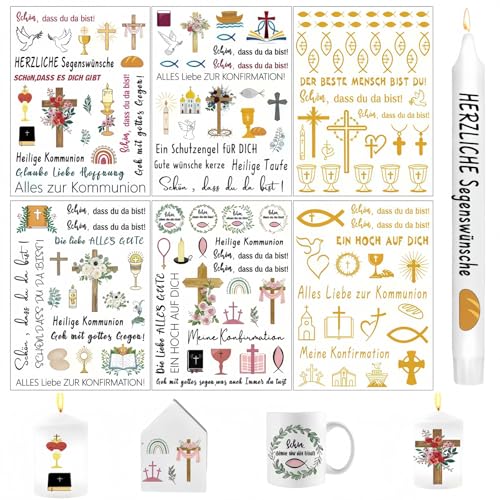 Ymoryiyi Kerzentattoos Ostern 6 Stück, 6 Designs Wasserschiebefolie Set mit Oster & Frühlingsmotiven, Wassertransferdruck für Kerzen DIY Deko Geschenk (Kommunion) Ymoryiyi Kerzentattoos Ostern 6 Stück, 6 Designs Wasserschiebefolie Set mit Oster & Frühlingsmotiven, Wassertransferdruck für Kerzen DIY Deko Geschenk (Kommunion) von Ymoryiyi