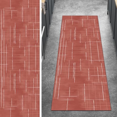 Ymural Abstrakt Teppich Läufer Flur rutschfest, 100x450CM Rot Teppichläufer Küchenteppich Lang Waschbar Kurzflor Polyester Korridor Schlafzimmer Anpassbar Ymural Abstrakt Teppich Läufer Flur rutschfest, 100x450CM Rot Teppichläufer Küchenteppich Lang Waschbar Kurzflor Polyester Korridor Schlafzimmer Anpassbar von Ymural