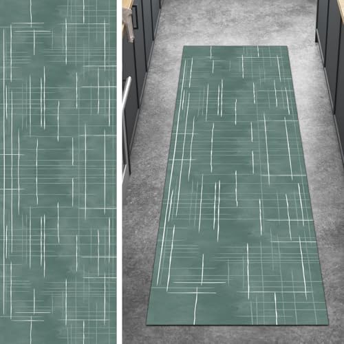 Ymural Abstrakt Teppich Läufer Flur rutschfest, 110x240CM Dunkle Grün Teppichläufer Küchenteppich Lang Waschbar Kurzflor Polyester Korridor Schlafzimmer Anpassbar Ymural Abstrakt Teppich Läufer Flur rutschfest, 110x240CM Dunkle Grün Teppichläufer Küchenteppich Lang Waschbar Kurzflor Polyester Korridor Schlafzimmer Anpassbar von Ymural