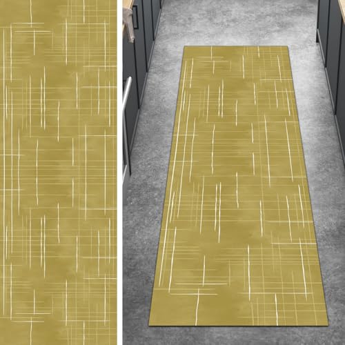 Ymural Abstrakt Teppich Läufer Flur rutschfest, 110x550CM Gelb Teppichläufer Küchenteppich Lang Waschbar Kurzflor Polyester Korridor Schlafzimmer Anpassbar Ymural Abstrakt Teppich Läufer Flur rutschfest, 110x550CM Gelb Teppichläufer Küchenteppich Lang Waschbar Kurzflor Polyester Korridor Schlafzimmer Anpassbar von Ymural