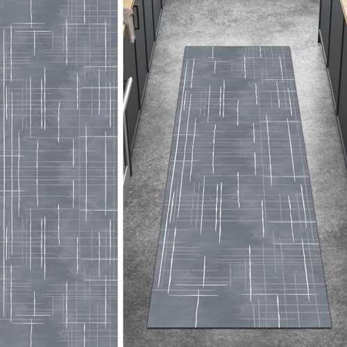 Ymural Abstrakt Teppich Läufer Flur rutschfest, 120x330CM Blau Grau Teppichläufer Küchenteppich Lang Waschbar Kurzflor Polyester Korridor Schlafzimmer Anpassbar Ymural Abstrakt Teppich Läufer Flur rutschfest, 120x330CM Blau Grau Teppichläufer Küchenteppich Lang Waschbar Kurzflor Polyester Korridor Schlafzimmer Anpassbar von Ymural