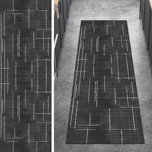 Ymural Abstrakt Teppich Läufer Flur rutschfest, 120x600CM Schwarz Teppichläufer Küchenteppich Lang Waschbar Kurzflor Polyester Korridor Schlafzimmer Anpassbar Ymural Abstrakt Teppich Läufer Flur rutschfest, 120x600CM Schwarz Teppichläufer Küchenteppich Lang Waschbar Kurzflor Polyester Korridor Schlafzimmer Anpassbar von Ymural