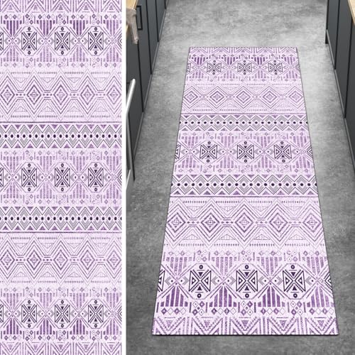 Ymural Boho Teppich Läufer Flur rutschfest Meterware 120x450CM Violett Teppichläufer Küchenteppich Lang Waschbar Kurzflor Polyester Korridor Schlafzimmer Anpassbar Ymural Boho Teppich Läufer Flur rutschfest Meterware 120x450CM Violett Teppichläufer Küchenteppich Lang Waschbar Kurzflor Polyester Korridor Schlafzimmer Anpassbar von Ymural