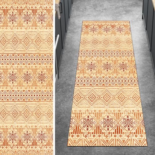 Ymural Boho Teppich Läufer Flur rutschfest Meterware 70x150CM Orange rutschfest Lang Boho Meterware Kurzflor Polyester Korridor Schlafzimmer Anpassbar Ymural Boho Teppich Läufer Flur rutschfest Meterware 70x150CM Orange rutschfest Lang Boho Meterware Kurzflor Polyester Korridor Schlafzimmer Anpassbar von Ymural