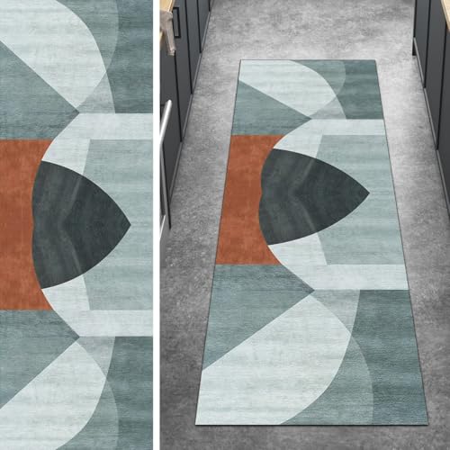 Ymural Grün Küchenläufer rutschfest Lang, Waschbar 120x330CM Modern Teppich Läufer Flur Meterware Kurzflor Polyester Korridor Schlafzimmer Ymural Grün Küchenläufer rutschfest Lang, Waschbar 120x330CM Modern Teppich Läufer Flur Meterware Kurzflor Polyester Korridor Schlafzimmer von Ymural