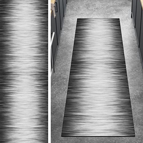 Ymural Kücheläufer Flur rutschfest Waschbar Teppichläufer Küche 40x60CM Grau Teppich Läufer Abstrakt Lang Teppichmatten Meterware Kurzflor Polyester Korridor Schlafzimmer, Anpassbar Breite 40-120cm von Ymural