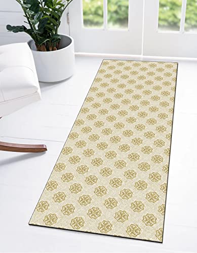 Ymural Läufer, Teppich Läufer Flur Küchen Teppichläufer Meterware rutschfest Lang Beige Küchenläufer Blumen Muster Waschbar Kurzflor Polyester Korridor Schlafzimmer, Anpassbar Breite 40-120cm Ymural Läufer, Teppich Läufer Flur Küchen Teppichläufer Meterware rutschfest Lang Beige Küchenläufer Blumen Muster Waschbar Kurzflor Polyester Korridor Schlafzimmer, Anpassbar Breite 40-120cm von Ymural
