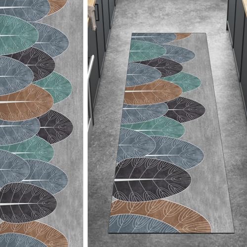 Ymural Läufer Flur rutschfest Abstract 80x240CM Grau Bunt Teppichläufer Teppichmatten Lang Waschbar Kücheläufer Meterware Kurzflor Polyester Korridor Schlafzimmer Ymural Läufer Flur rutschfest Abstract 80x240CM Grau Bunt Teppichläufer Teppichmatten Lang Waschbar Kücheläufer Meterware Kurzflor Polyester Korridor Schlafzimmer von Ymural
