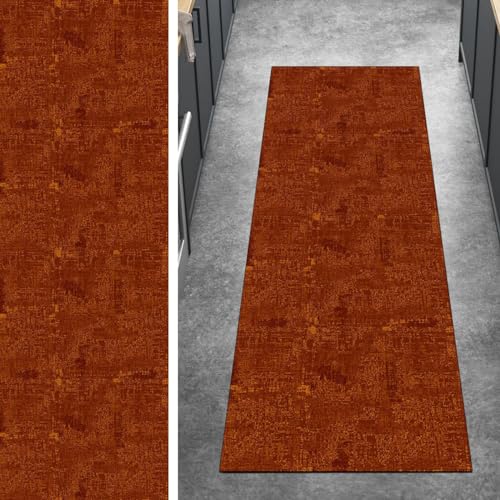 Ymural Läufer Flur rutschfest Teppich Küche 60x120CM Orange rutschfest Lang Abstrakt Meterware Kurzflor Polyester Korridor Schlafzimmer, Anpassbar von Ymural