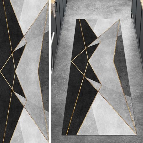 Ymural Läufer Teppich Flur rutschfest Meterware Lang 110x450CM Grau rutschfest Lang Patchwork Meterware Kurzflor Polyester Korridor Schlafzimmer Anpassbar Ymural Läufer Teppich Flur rutschfest Meterware Lang 110x450CM Grau rutschfest Lang Patchwork Meterware Kurzflor Polyester Korridor Schlafzimmer Anpassbar von Ymural