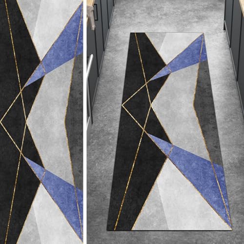 Ymural Läufer Teppich Flur rutschfest Meterware Lang 120x300CM Blau Patchwork Teppichläufer Küchenteppich Waschbar Kurzflor Polyester Korridor Schlafzimmer Anpassbar Ymural Läufer Teppich Flur rutschfest Meterware Lang 120x300CM Blau Patchwork Teppichläufer Küchenteppich Waschbar Kurzflor Polyester Korridor Schlafzimmer Anpassbar von Ymural