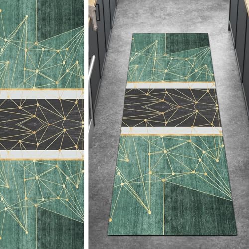 Ymural Modern Teppichläufer Meterware rutschfest Grün 70x600CM Küche Teppich Läufer Flur Lang Waschbar Kurzflor Polyester Korridor Schlafzimmer Ymural Modern Teppichläufer Meterware rutschfest Grün 70x600CM Küche Teppich Läufer Flur Lang Waschbar Kurzflor Polyester Korridor Schlafzimmer von Ymural