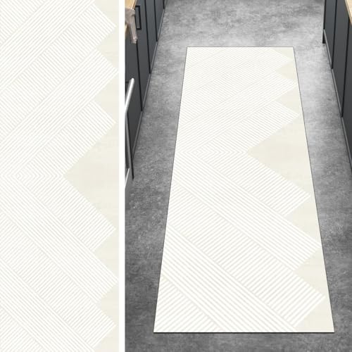 Ymural Teppich Läufer Flur Lang Beige 40x200CM Modern Teppichläufer rutschfest Waschbar Küchenläufer Meterware Kurzflor Polyester Korridor Schlafzimmer Ymural Teppich Läufer Flur Lang Beige 40x200CM Modern Teppichläufer rutschfest Waschbar Küchenläufer Meterware Kurzflor Polyester Korridor Schlafzimmer von Ymural