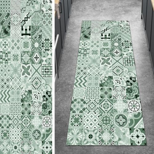 Ymural Teppich Läufer Flur rutschfest Boho, 40x240CM Dunkle Grün Teppichläufer Küchenteppich Lang Waschbar Kurzflor Polyester Korridor Schlafzimmer Anpassbar Ymural Teppich Läufer Flur rutschfest Boho, 40x240CM Dunkle Grün Teppichläufer Küchenteppich Lang Waschbar Kurzflor Polyester Korridor Schlafzimmer Anpassbar von Ymural