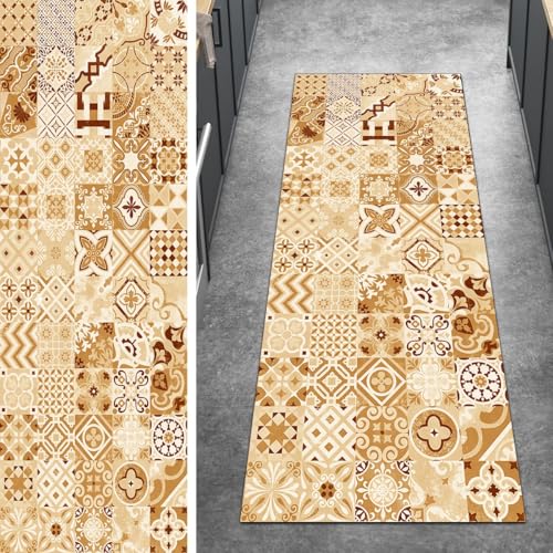 Ymural Teppich Läufer Flur rutschfest Boho, 40x350CM Orange rutschfest Lang Boho Meterware Kurzflor Polyester Korridor Schlafzimmer Anpassbar Ymural Teppich Läufer Flur rutschfest Boho, 40x350CM Orange rutschfest Lang Boho Meterware Kurzflor Polyester Korridor Schlafzimmer Anpassbar von Ymural