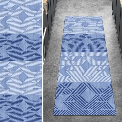 Ymural Teppich Läufer Flur rutschfest Meterware 120x500CM Blau Modern Teppichläufer Küchenteppich Lang Waschbar Kurzflor Polyester Korridor Schlafzimmer Anpassbar Ymural Teppich Läufer Flur rutschfest Meterware 120x500CM Blau Modern Teppichläufer Küchenteppich Lang Waschbar Kurzflor Polyester Korridor Schlafzimmer Anpassbar von Ymural