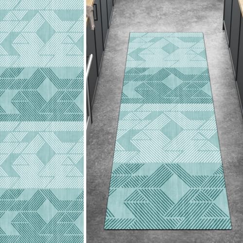 Ymural Teppich Läufer Flur rutschfest Meterware 80x550CM Cyan rutschfest Lang 3D Meterware Kurzflor Polyester Korridor Schlafzimmer Anpassbar Ymural Teppich Läufer Flur rutschfest Meterware 80x550CM Cyan rutschfest Lang 3D Meterware Kurzflor Polyester Korridor Schlafzimmer Anpassbar von Ymural