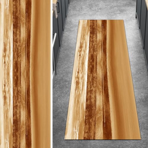 Ymural Teppich Läufer Flur rutschfest Meterware Kücheläufer 100x100CM Orange rutschfest Lang Abstrakt Meterware Kurzflor Polyester Korridor Schlafzimmer Anpassbar von Ymural