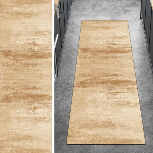 Ymural Teppich Läufer Flur rutschfest Meterware Lang 50x90CM Orange rutschfest Lang Abstrakt Meterware Kurzflor Polyester Korridor Schlafzimmer Anpassbar von Ymural
